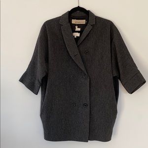 Cocoon Style 3/4 Sleeve Tweed Coat